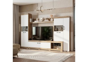 Гостиная Тесла дуб каньон/белый