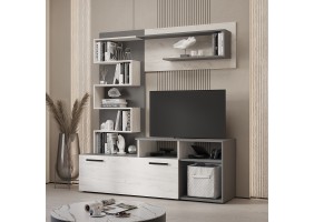 Гостиная Евро графит/дуб крафт белый