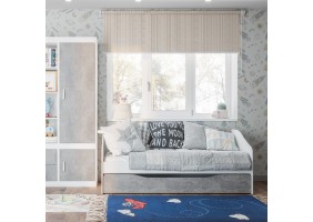 Кровать детская Паскаль белый/цемент светлый