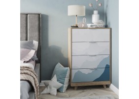 Комод Мегаполис КМ-02 дуб каньон/фотопечать Аква