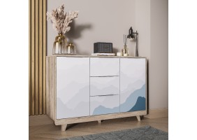 Комод Мегаполис КМ-15 дуб каньон/фотопечать Аква