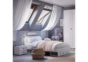 Кровать 0,9 Софт КР-01 белый/эмаль белая F26