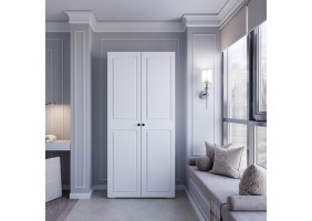 Шкаф 2-х створчатый Софт ШК-01 белый/эмаль белая F26