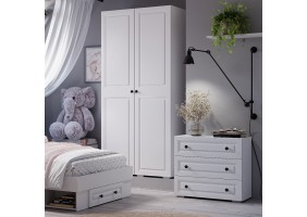 Шкаф 2-х створчатый Софт ШК-02 белый/эмаль белая F26