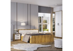 Кровать 1,4 Евро LIGHT КР-11 крафт/белый