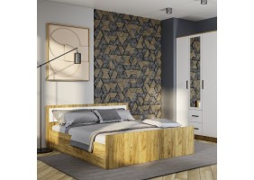 Кровать 1,6 Евро LIGHT КР-17 крафт/белый