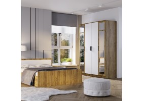 Шкаф 4-х створчатый Евро ШК-11 крафт/белый